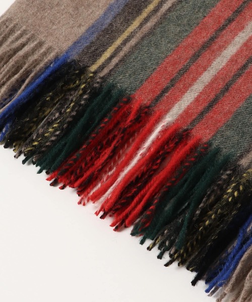 Glen Prince（グレンプリンス）の「Glen Prince　ウールチェックストール（マフラー・レディース・ホワイト/ブラック/モカ・ONE）」の10枚目の写真