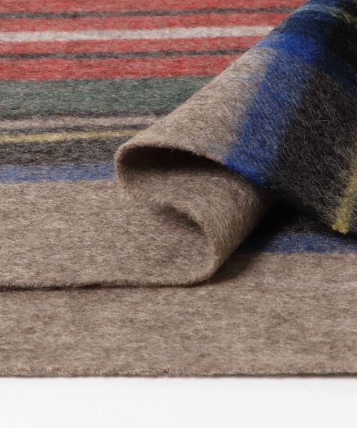 Glen Prince（グレンプリンス）の「Glen Prince　ウールチェックストール（マフラー・レディース・ホワイト/ブラック/モカ・ONE）」の11枚目の写真