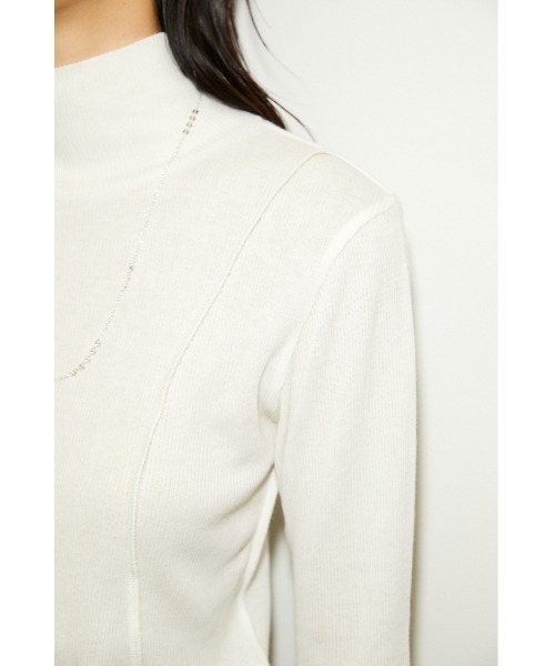 THROW by SLY（スローバイスライ）の「THROW PANEL LINE TURTLE TOPS タートル トップス（Tシャツ/カットソー・レディース・ダークグレー/ターコイズブルー/ホワイト・FREE）」の14枚目の写真