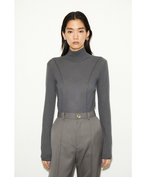 THROW by SLY（スローバイスライ）の「THROW PANEL LINE TURTLE TOPS タートル トップス（Tシャツ/カットソー・レディース・ダークグレー/ターコイズブルー/ホワイト・FREE）」の17枚目の写真