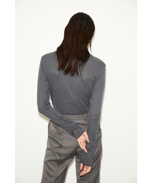 THROW by SLY（スローバイスライ）の「THROW PANEL LINE TURTLE TOPS タートル トップス（Tシャツ/カットソー・レディース・ダークグレー/ターコイズブルー/ホワイト・FREE）」の19枚目の写真