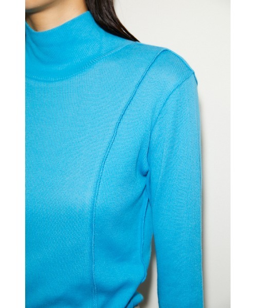 THROW by SLY（スローバイスライ）の「THROW PANEL LINE TURTLE TOPS タートル トップス（Tシャツ/カットソー・レディース・ダークグレー/ターコイズブルー/ホワイト・FREE）」の9枚目の写真