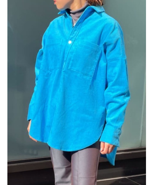 THROW by SLY（スローバイスライ）の「THROW PANEL LINE TURTLE TOPS タートル トップス（Tシャツ/カットソー・レディース・ダークグレー/ターコイズブルー/ホワイト・FREE）」の22枚目の写真