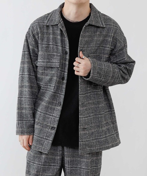 COLONY 2139（コロニートゥーワンスリーナイン）の「グレンチェックCPOシャツ【セットアップ対応】（カバーオール・メンズ・ブラウン/グレー・MEDIUM/LARGE/X-LARGE）」の2枚目の写真