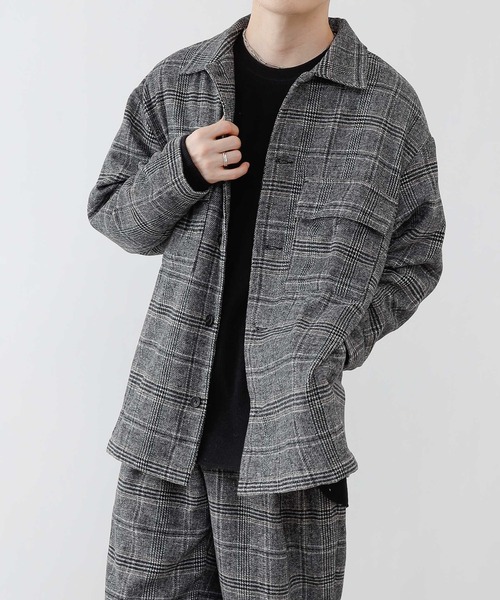 COLONY 2139（コロニートゥーワンスリーナイン）の「グレンチェックCPOシャツ【セットアップ対応】（カバーオール・メンズ・ブラウン/グレー・MEDIUM/LARGE/X-LARGE）」の3枚目の写真