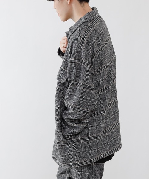 COLONY 2139（コロニートゥーワンスリーナイン）の「グレンチェックCPOシャツ【セットアップ対応】（カバーオール・メンズ・ブラウン/グレー・MEDIUM/LARGE/X-LARGE）」の4枚目の写真