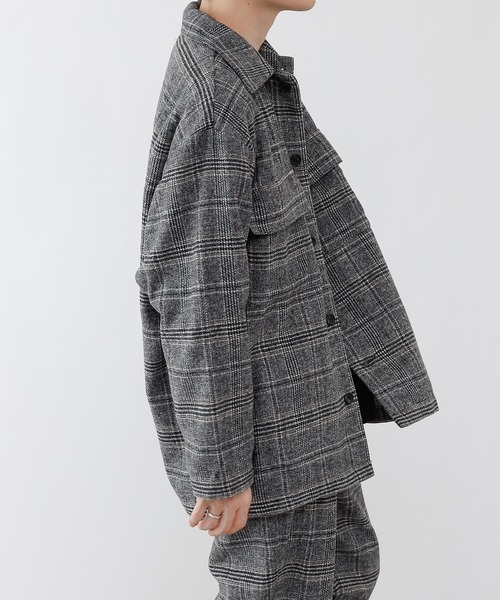 COLONY 2139（コロニートゥーワンスリーナイン）の「グレンチェックCPOシャツ【セットアップ対応】（カバーオール・メンズ・ブラウン/グレー・MEDIUM/LARGE/X-LARGE）」の5枚目の写真