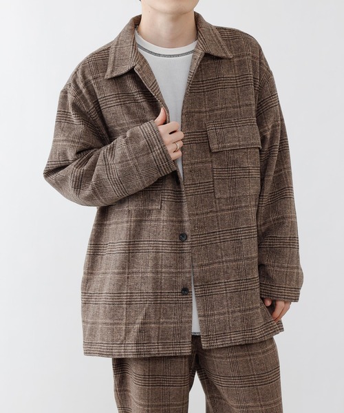 COLONY 2139（コロニートゥーワンスリーナイン）の「グレンチェックCPOシャツ【セットアップ対応】（カバーオール・メンズ・ブラウン/グレー・MEDIUM/LARGE/X-LARGE）」の10枚目の写真