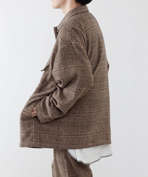 COLONY 2139（コロニートゥーワンスリーナイン）の「グレンチェックCPOシャツ【セットアップ対応】（カバーオール・メンズ・ブラウン/グレー・MEDIUM/LARGE/X-LARGE）」の11枚目の写真