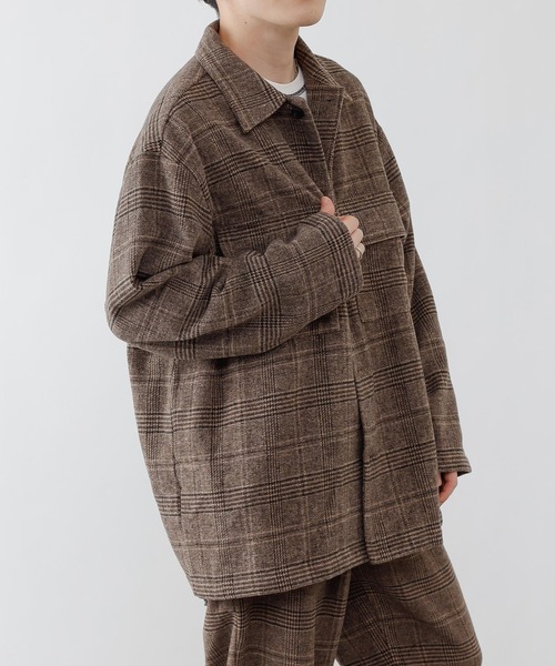 COLONY 2139（コロニートゥーワンスリーナイン）の「グレンチェックCPOシャツ【セットアップ対応】（カバーオール・メンズ・ブラウン/グレー・MEDIUM/LARGE/X-LARGE）」の12枚目の写真