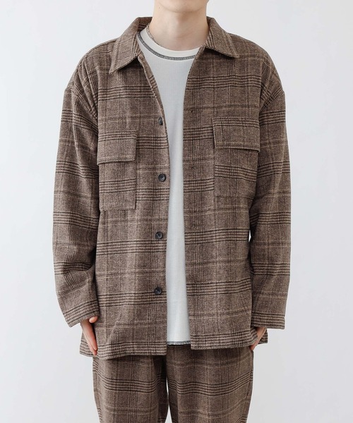 COLONY 2139（コロニートゥーワンスリーナイン）の「グレンチェックCPOシャツ【セットアップ対応】（カバーオール・メンズ・ブラウン/グレー・MEDIUM/LARGE/X-LARGE）」の17枚目の写真