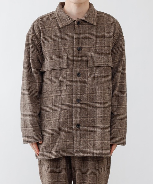 COLONY 2139（コロニートゥーワンスリーナイン）の「グレンチェックCPOシャツ【セットアップ対応】（カバーオール・メンズ・ブラウン/グレー・MEDIUM/LARGE/X-LARGE）」の18枚目の写真