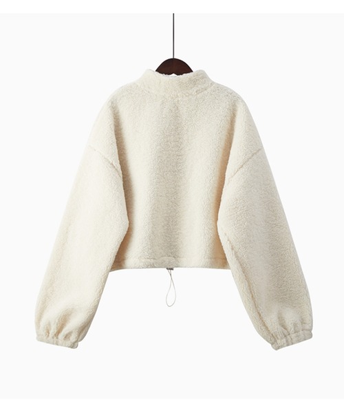 .KOM(ドットコム)の「A'GEM/9 × .kom『.kom SELECT/ドットケーオーエムセレクト』ハーフジップ ボアクロップド丈 アノラック(その他トップス・レディース・ベージュ/ブラック/アイボリー/ブルー・L/M)」の5枚目の写真