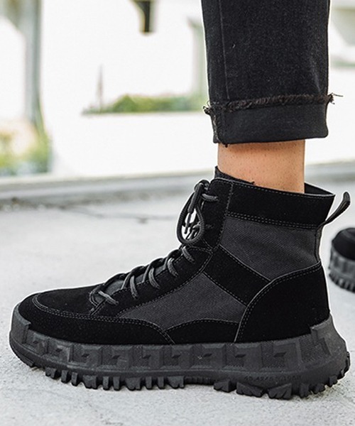 ミリタリーブーツ 黒 ハイカット NEWROCK ミリタリーブーツ 黒