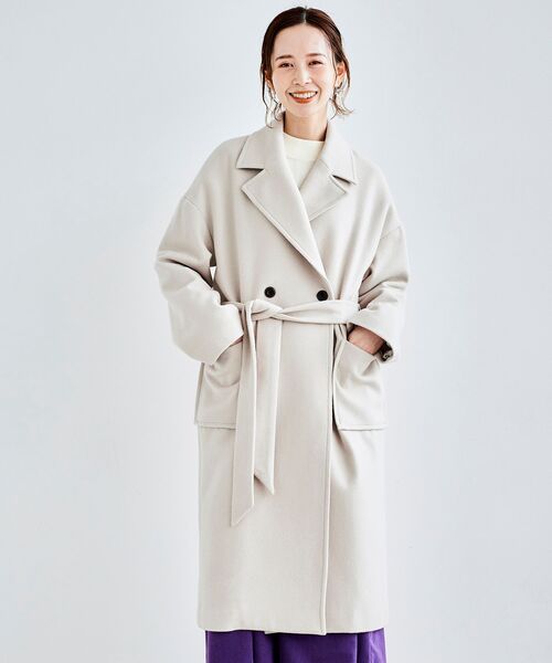le.coeur blanc（ルクールブラン）の「オーバーチェスターコート（チェスターコート・レディース・ピンク/ダークグレー/グレイッシュベージュ・FREE）」の2枚目の写真