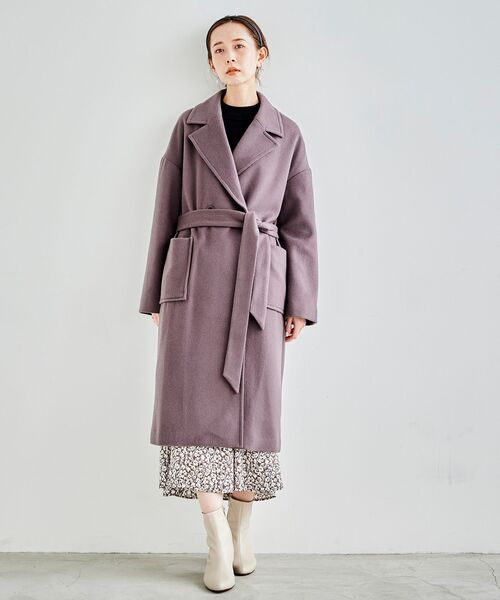 le.coeur blanc（ルクールブラン）の「オーバーチェスターコート（チェスターコート・レディース・ピンク/ダークグレー/グレイッシュベージュ・FREE）」の6枚目の写真