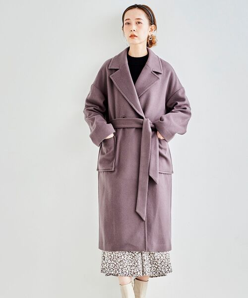 le.coeur blanc（ルクールブラン）の「オーバーチェスターコート（チェスターコート・レディース・ピンク/ダークグレー/グレイッシュベージュ・FREE）」の8枚目の写真