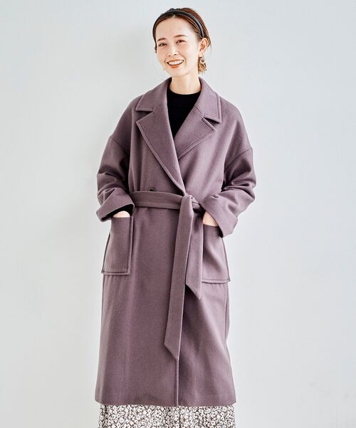 le.coeur blanc（ルクールブラン）の「オーバーチェスターコート（チェスターコート・レディース・ピンク/ダークグレー/グレイッシュベージュ・FREE）」の11枚目の写真