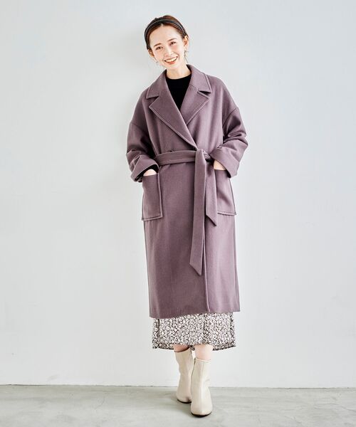 le.coeur blanc（ルクールブラン）の「オーバーチェスターコート（チェスターコート・レディース・ピンク/ダークグレー/グレイッシュベージュ・FREE）」の13枚目の写真