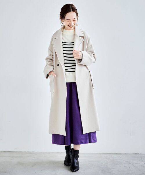 le.coeur blanc（ルクールブラン）の「オーバーチェスターコート（チェスターコート・レディース・ピンク/ダークグレー/グレイッシュベージュ・FREE）」の17枚目の写真