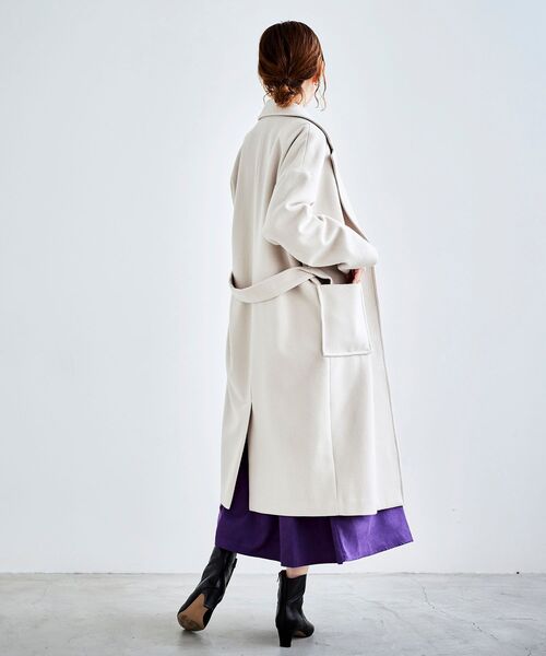 le.coeur blanc（ルクールブラン）の「オーバーチェスターコート（チェスターコート・レディース・ピンク/ダークグレー/グレイッシュベージュ・FREE）」の18枚目の写真