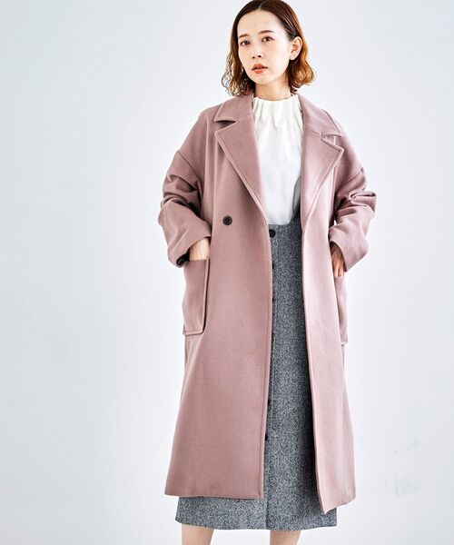 le.coeur blanc（ルクールブラン）の「オーバーチェスターコート（チェスターコート・レディース・ピンク/ダークグレー/グレイッシュベージュ・FREE）」の22枚目の写真