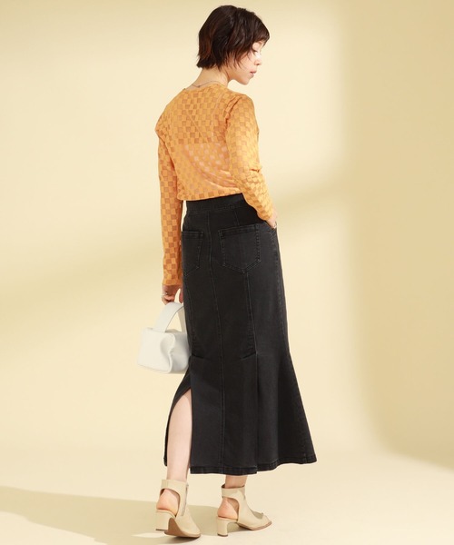 Ray BEAMS（レイビームス）の「Ray BEAMS / ブラック デニム マーメイド スカート（デニムスカート・レディース・ブラック・1/0）」の9枚目の写真