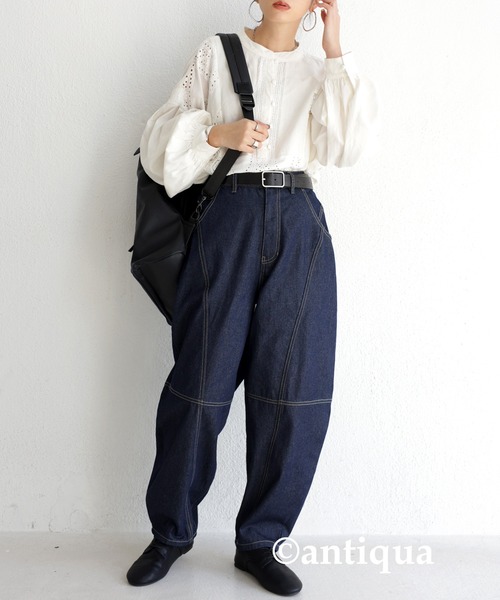 antiqua（アンティカ）の「パッチワークレースシャツ（シャツ/ブラウス・レディース・ブラック/オフホワイト/ブラック系その他/ホワイト系その他・FREE）」の9枚目の写真