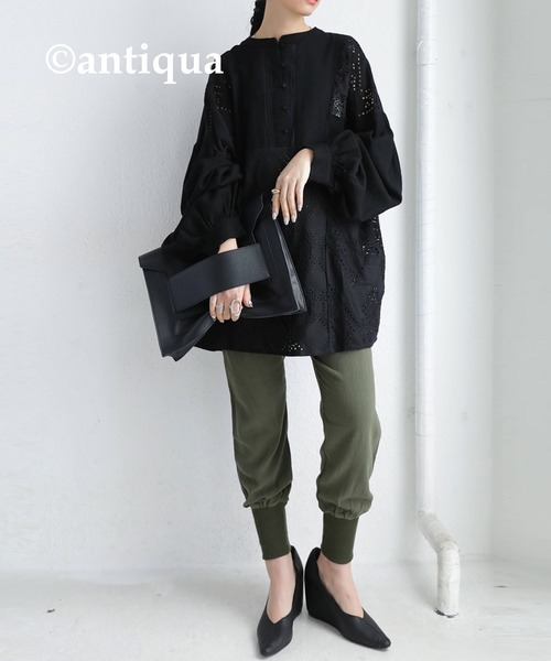 antiqua（アンティカ）の「パッチワークレースシャツ（シャツ/ブラウス・レディース・ブラック/オフホワイト/ブラック系その他/ホワイト系その他・FREE）」の11枚目の写真
