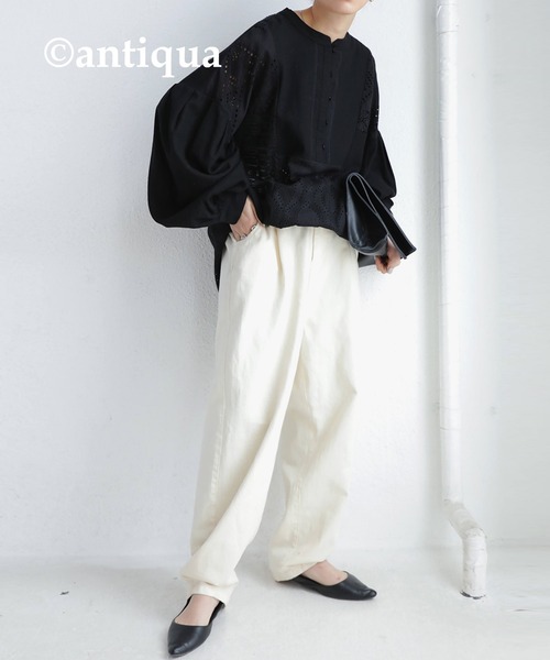 antiqua（アンティカ）の「パッチワークレースシャツ（シャツ/ブラウス・レディース・ブラック/オフホワイト/ブラック系その他/ホワイト系その他・FREE）」の17枚目の写真