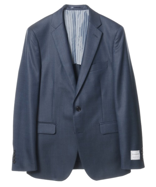 CROWDED CLOSET（クラウデッドクローゼット）の「NARROW ツイルピンヘッドスーツ/別売りベストあり/2ピースビジネスセットアップスーツ（スーツセット・メンズ・ネイビー/ブルー/グレー・04/03/02/01）」の12枚目の写真