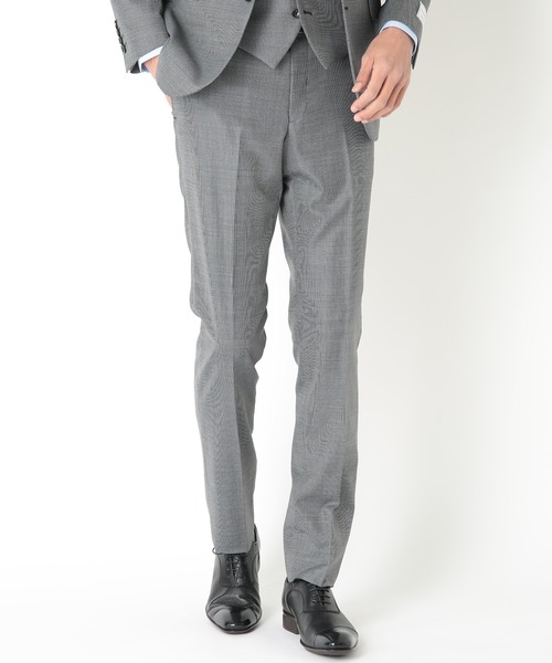 CROWDED CLOSET（クラウデッドクローゼット）の「NARROW ツイルピンヘッドスーツ/別売りベストあり/2ピースビジネスセットアップスーツ（スーツセット・メンズ・ネイビー/ブルー/グレー・04/03/02/01）」の5枚目の写真