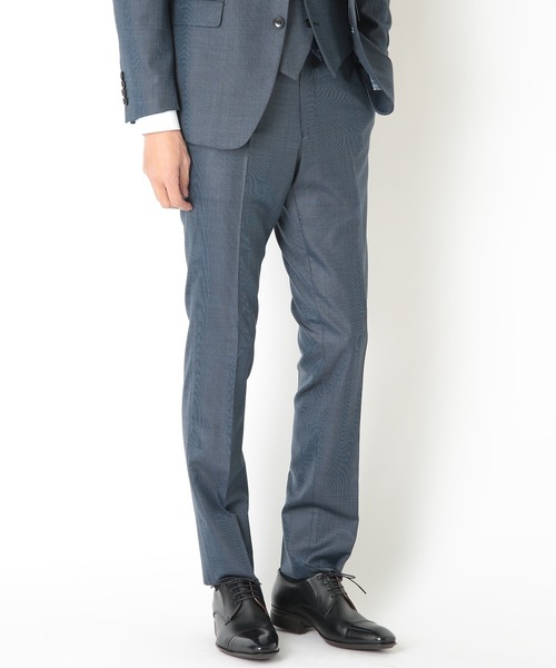 CROWDED CLOSET（クラウデッドクローゼット）の「NARROW ツイルピンヘッドスーツ/別売りベストあり/2ピースビジネスセットアップスーツ（スーツセット・メンズ・ネイビー/ブルー/グレー・04/03/02/01）」の9枚目の写真