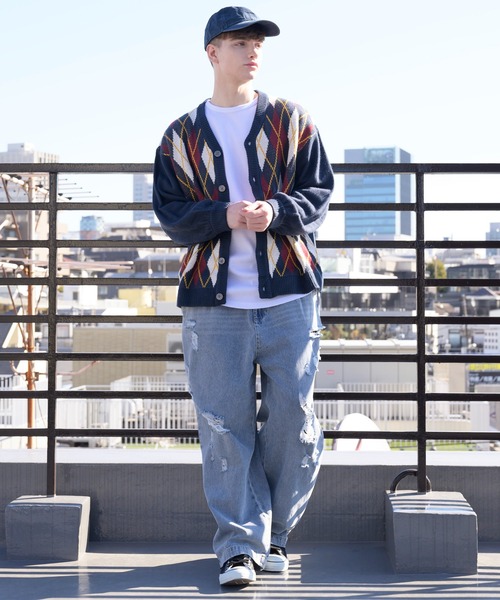 ８(eight)（エイト）の「アーガイル柄カーディガン（カーディガン/ボレロ・メンズ・ネイビー/チャコール/グリーン・X-LARGE/MEDIUM/LARGE）」の17枚目の写真