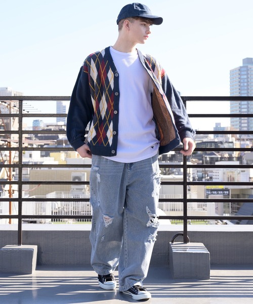 ８(eight)（エイト）の「アーガイル柄カーディガン（カーディガン/ボレロ・メンズ・ネイビー/チャコール/グリーン・X-LARGE/MEDIUM/LARGE）」の19枚目の写真
