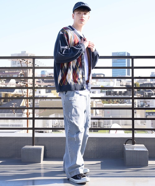 ８(eight)（エイト）の「アーガイル柄カーディガン（カーディガン/ボレロ・メンズ・ネイビー/チャコール/グリーン・X-LARGE/MEDIUM/LARGE）」の20枚目の写真
