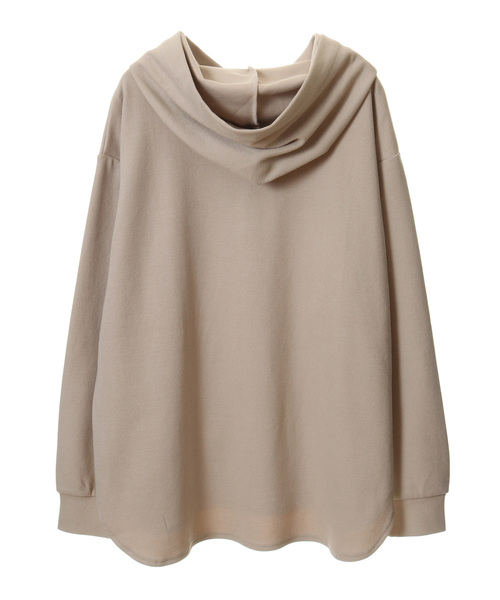 MELROSE claire（メルローズ クレール）の「【ニットのようなリブ見えのデイリーに使えてカジュアル過ぎないフーディ―カットソープルオーバー】（パーカー・レディース・セージグリーン/チャコールグレー/ライトベージュ・FREE）」の22枚目の写真