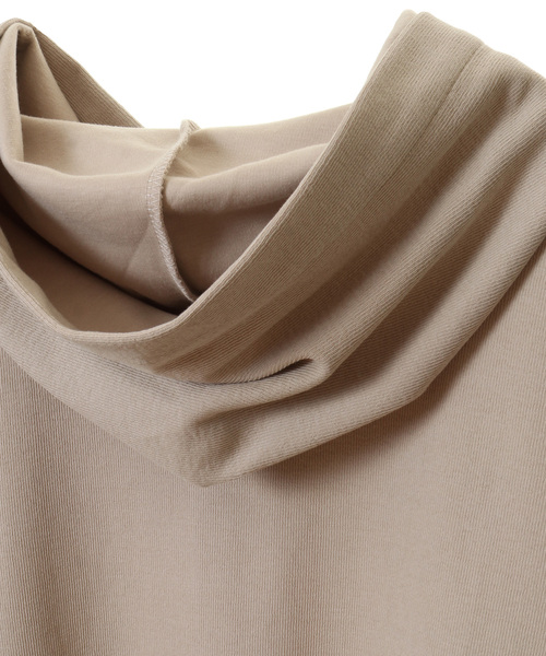 MELROSE claire（メルローズ クレール）の「【ニットのようなリブ見えのデイリーに使えてカジュアル過ぎないフーディ―カットソープルオーバー】（パーカー・レディース・セージグリーン/チャコールグレー/ライトベージュ・FREE）」の20枚目の写真