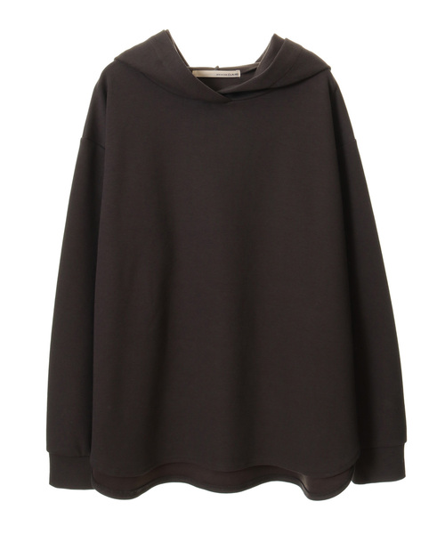 MELROSE claire（メルローズ クレール）の「【ニットのようなリブ見えのデイリーに使えてカジュアル過ぎないフーディ―カットソープルオーバー】（パーカー・レディース・セージグリーン/チャコールグレー/ライトベージュ・FREE）」の6枚目の写真