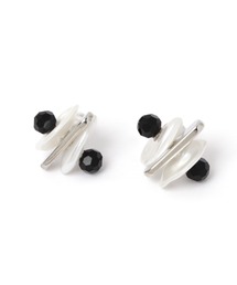 異素材コンビパール調ピアス