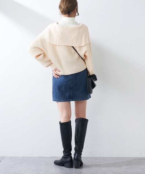 OLIVE des OLIVE（オリーブデオリーブ）の「セーラーカラーニット（ニット/セーター・レディース・ベージュ/グレー/オフホワイト・FREE）」の10枚目の写真