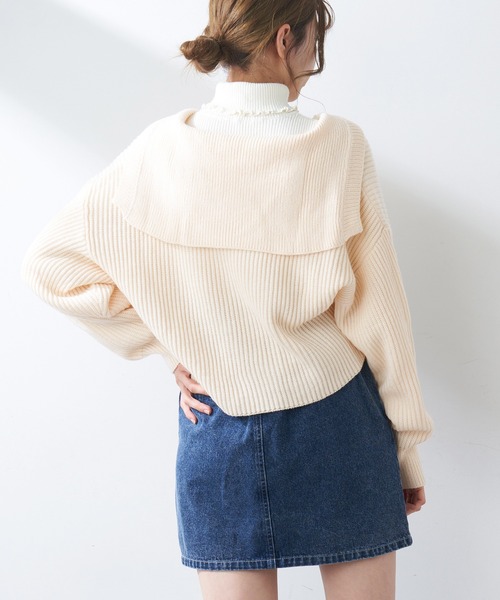 OLIVE des OLIVE（オリーブデオリーブ）の「セーラーカラーニット（ニット/セーター・レディース・ベージュ/グレー/オフホワイト・FREE）」の21枚目の写真