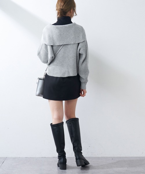 OLIVE des OLIVE（オリーブデオリーブ）の「セーラーカラーニット（ニット/セーター・レディース・ベージュ/グレー/オフホワイト・FREE）」の5枚目の写真