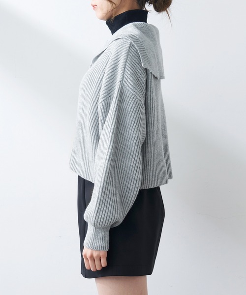 OLIVE des OLIVE（オリーブデオリーブ）の「セーラーカラーニット（ニット/セーター・レディース・ベージュ/グレー/オフホワイト・FREE）」の9枚目の写真