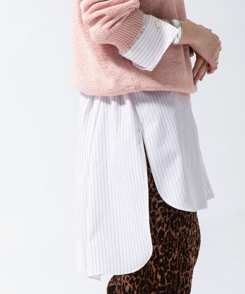 Rie Miller(リエミラー)の「レギュラーカラーチュニック丈ストライプシャツ(シャツ/ブラウス・レディース・ブルー系その他3/グリーン系その他3/レッド系その他3・38)」の19枚目の写真