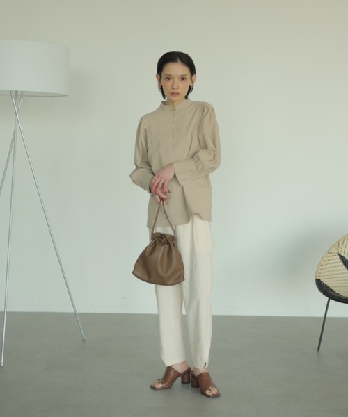 rem closet(レムクローゼット)の「チャイナシャツ(シャツ/ブラウス・レディース・ベージュ/アイボリー/サックスブルー・FREE)」の19枚目の写真