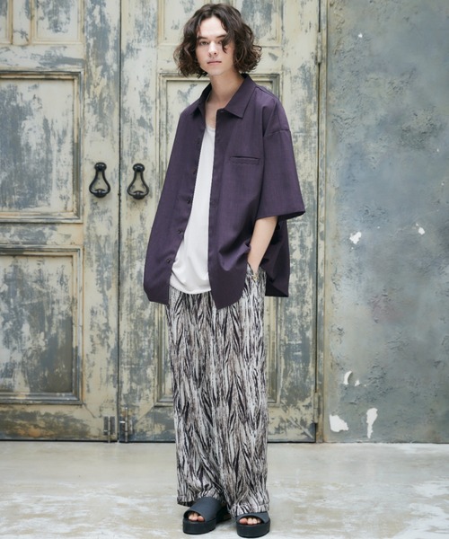 CASPER JOHN（キャスパージョン）の「Graphic pleats slacks/グラフィックプリーツスラックス（スラックス・メンズ・ホワイト×ブラック/ベージュ・SMALL/MEDIUM/LARGE）」の14枚目の写真