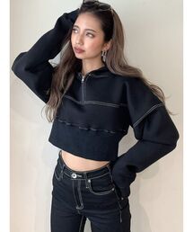 バックレースUPポンチショートパーカー