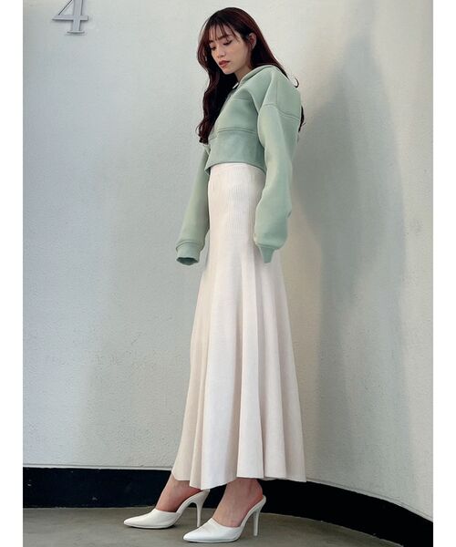 GYDA(ジェイダ)の「バックレースUPポンチショートパーカー(パーカー・レディース・ミント/ブラック/オフホワイト・FREE)」の14枚目の写真