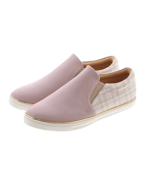 JELLY BEANS(ジェリービーンズ)の「【WEB限定】マテリアルコンビスリッポンスニーカー(217-311)JELLY BEANS(ジェリービーンズ)(スリッポン・レディース・ブラック/ベージュ/ラベンダー・23/24/22.5/24.5/23.5)」の3枚目の写真